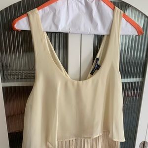 Flapper Styled Cream Fringe Dress